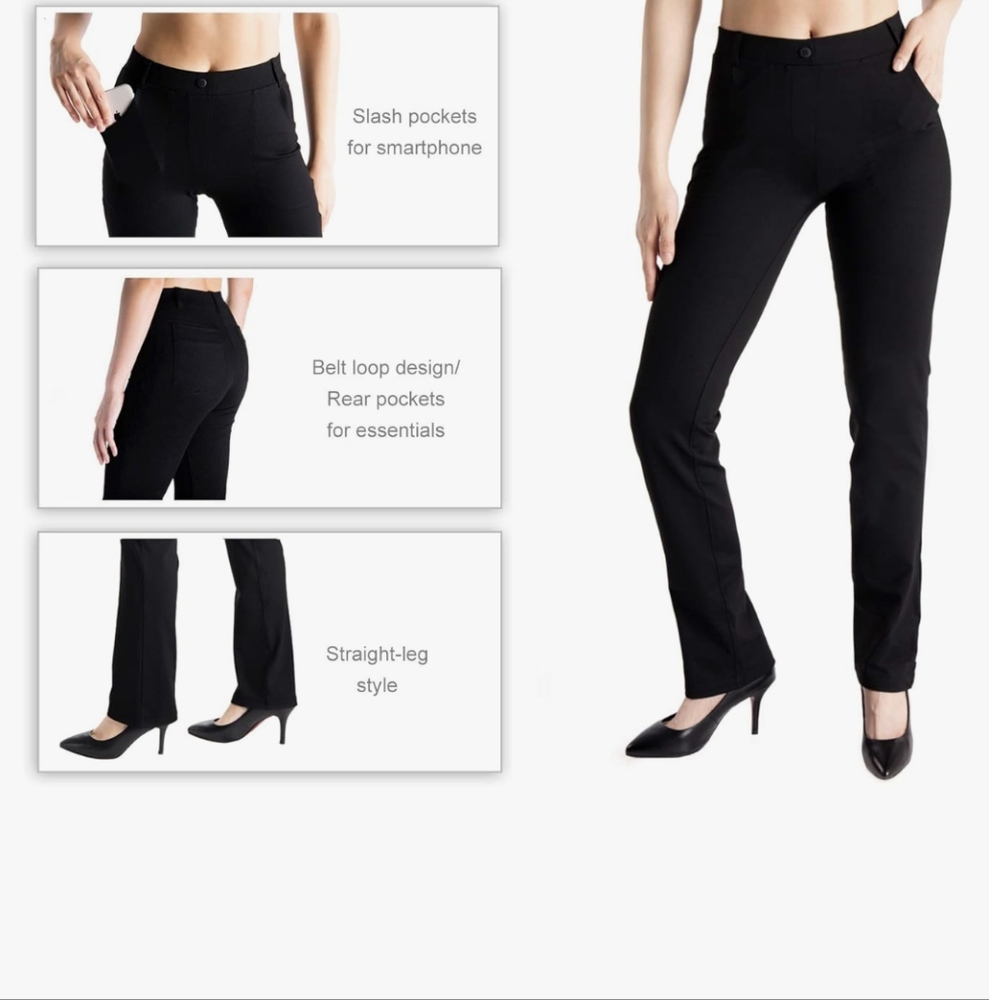 Sleek Black Straight Leg Pants for Versatile Style